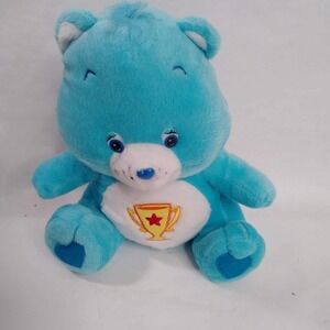 Care bears Champ trophy Blue stuffed plush animal
